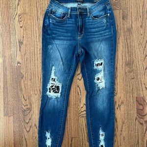 Judy Blue Leopard Skinny Jeans Size 7/28